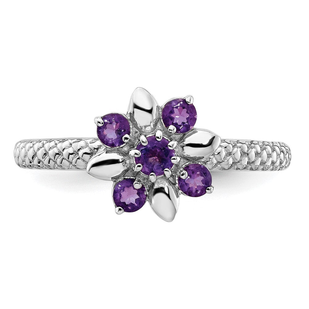 Shop Stylish Amethyst Stackable Expressions Ring in Sterling Silver, 14K Gold