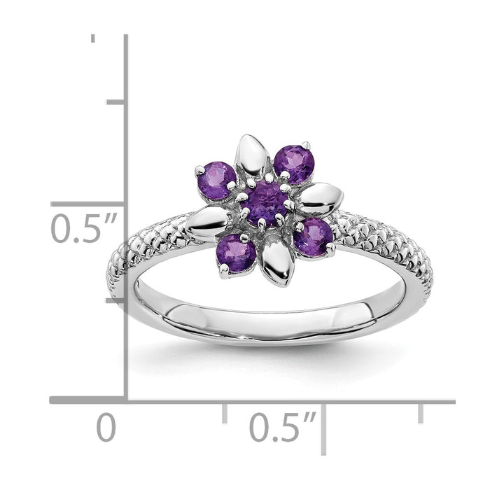 Shop Stylish Amethyst Stackable Expressions Ring in Sterling Silver - 14K Luxury-5