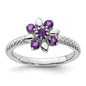 Buy Stylish Amethyst Stackable Expressions Ring in Sterling Silver - 14K Gold Accents-2
