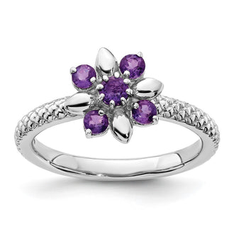 Shop Stylish Amethyst Stackable Expressions Ring in Sterling Silver, 14K Gold