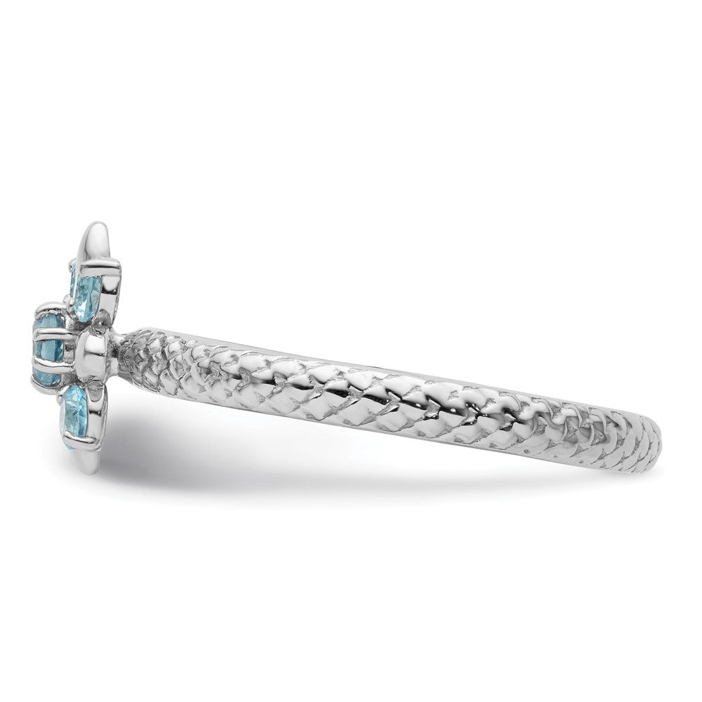 Shop Stylish Sterling Silver Stackable Blue Topaz Ring - 14K Gold Finish