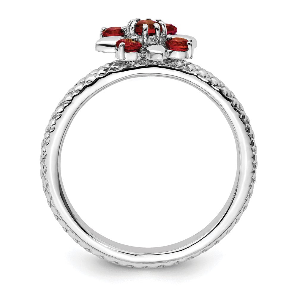 Buy Stylish Sterling Silver Garnet Stackable Ring - Affordable Elegance!