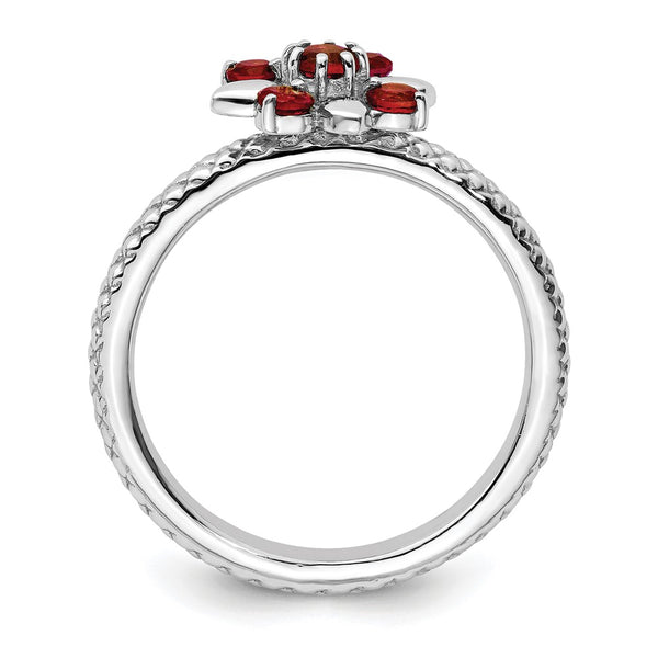 Sterling Silver Garnet Stackable Ring