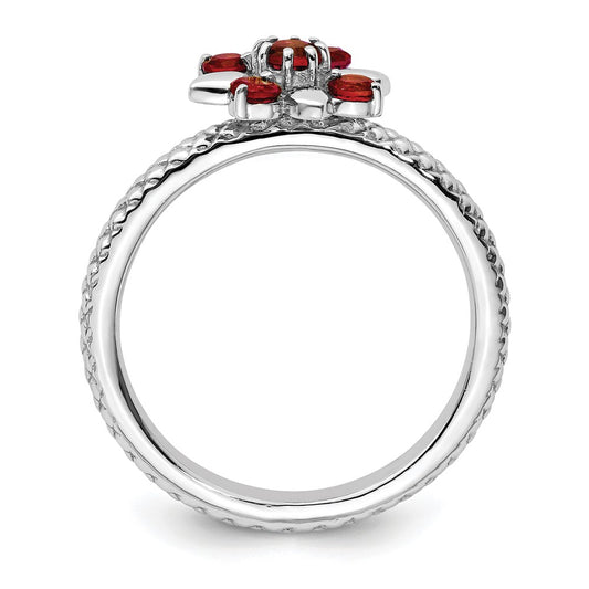Buy Stylish Sterling Silver Garnet Stackable Ring - Affordable Elegance!