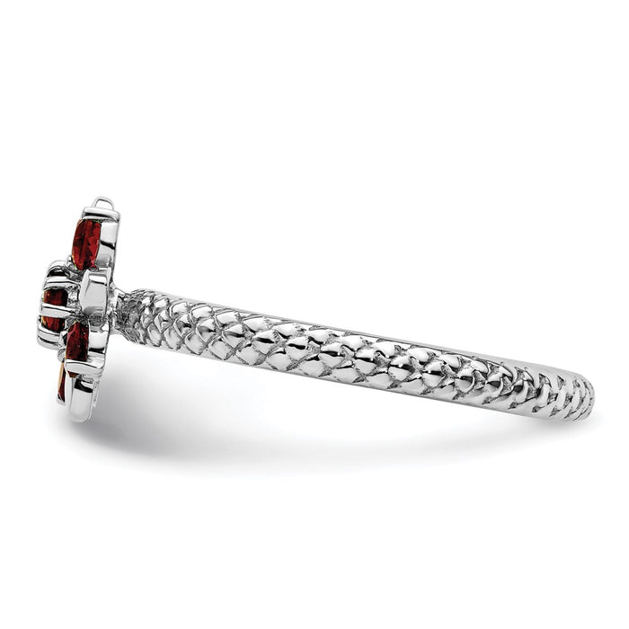 Exclusive Sterling Silver Garnet Stackable Ring - Stylish & Affordable Gemstone Jewelry-3