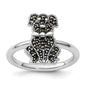 High-quality Stylish Sterling Silver Marcasite Dog Stackable Ring - Affordable Price-1