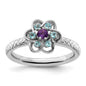 Shop Exclusive Sterling Silver Stackable Ring with Amethyst & Blue Topaz-1