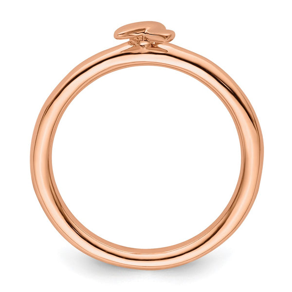 Rose Gold Awareness Ribbon Ring in Sterling Silver - 14K, Stackable