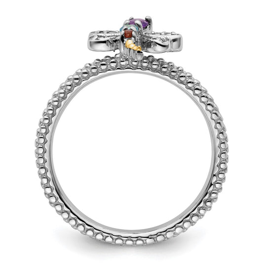 Shop Exclusive 14K Gold & Sterling Silver Dragonfly Ring - Stylish Gemstone Design