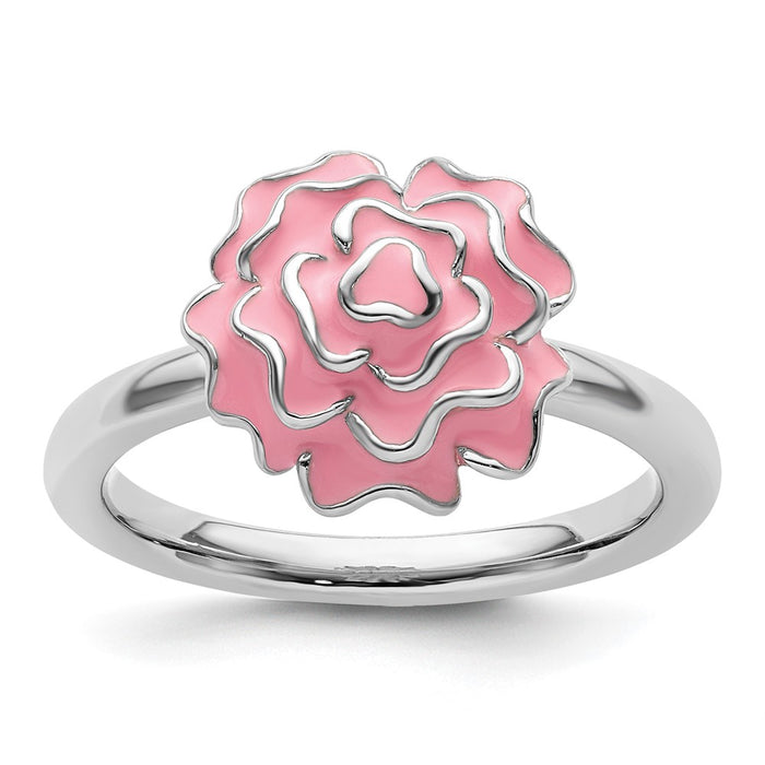 Shop Stylish Sterling Silver Stackable Carnation Ring - Expressions Collection-1
