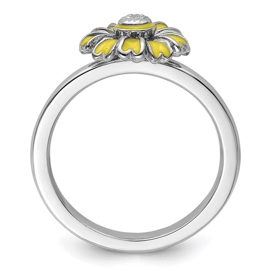 Buy Stylish Sterling Silver Daisy Stackable Ring - High-Quality Jewelry Value