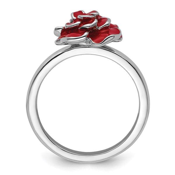 Sterling Silver Stackable Rose Design Ring