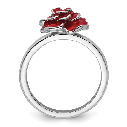 Shop Exclusive Sterling Silver Rose Stackable Ring - Stylish & Affordable Design