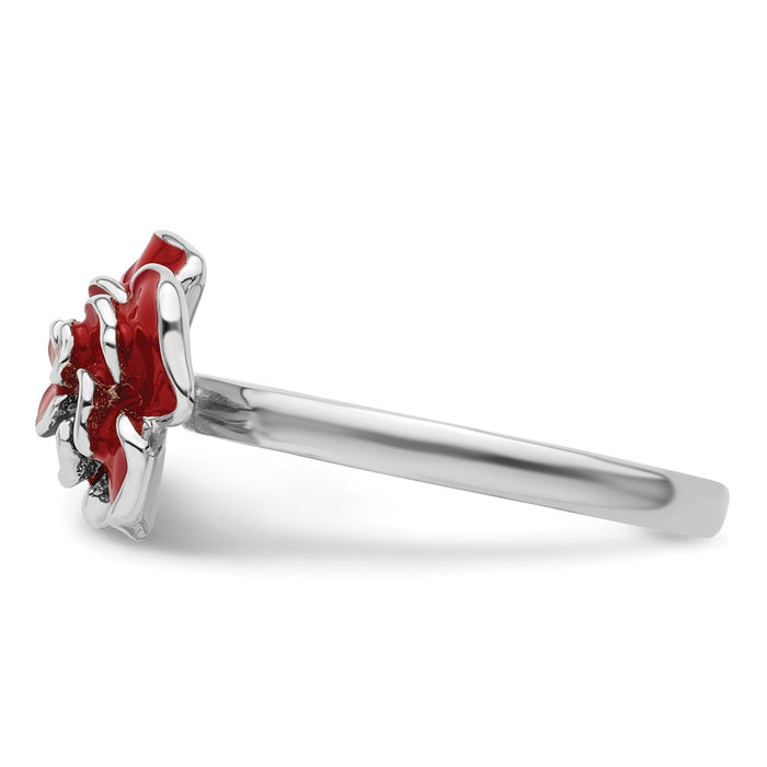 Designer Sterling Silver Rose Stackable Ring - Affordable Luxury & Style-3