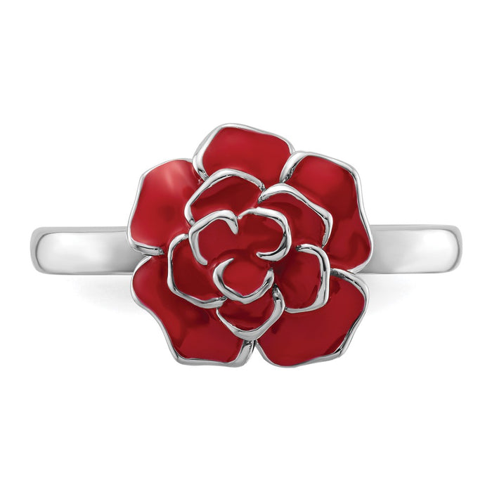 Designer Sterling Silver Rose Stackable Ring - Affordable Luxury & Style-4