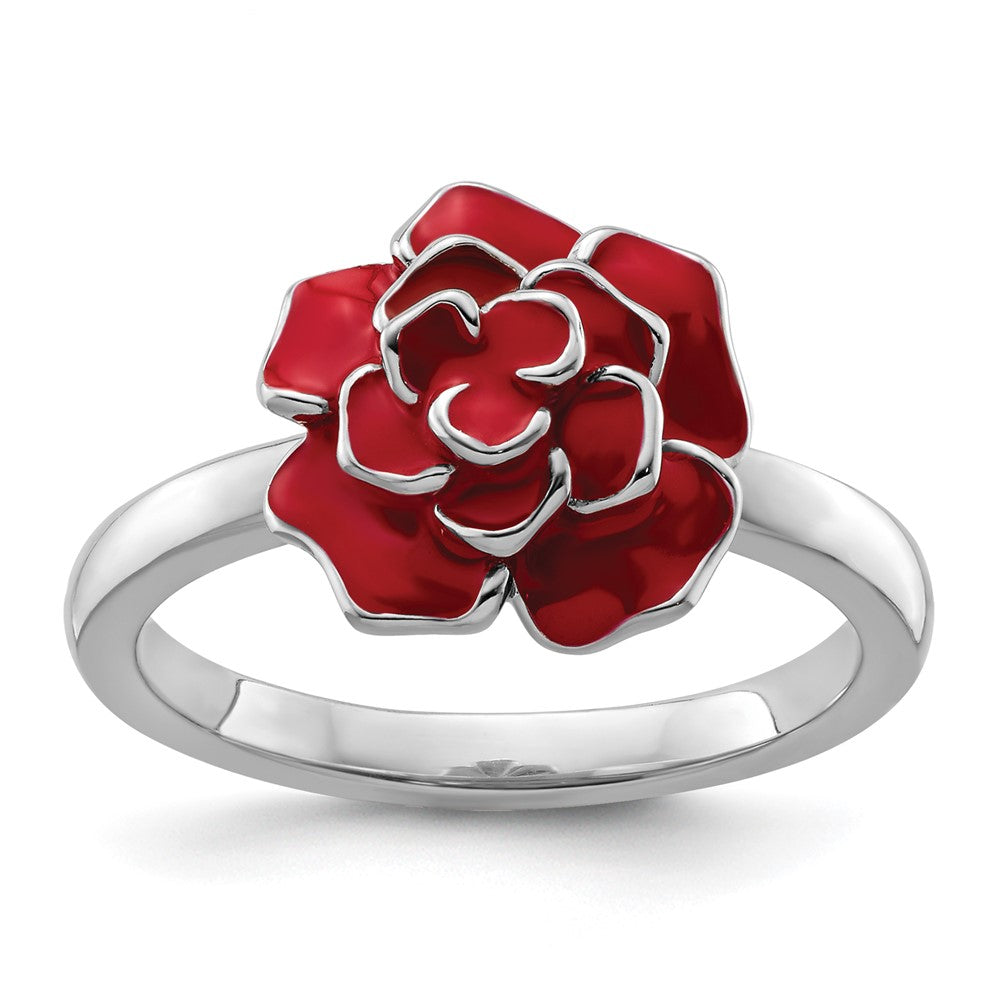 Designer Sterling Silver Rose Stackable Ring - Affordable Luxury & Style