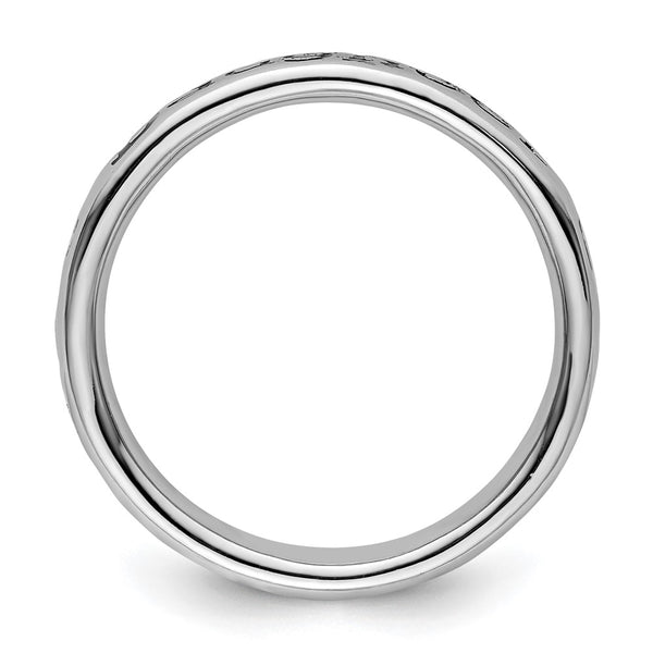 Polished Enameled Sterling Silver Stackable Ring for Daughters