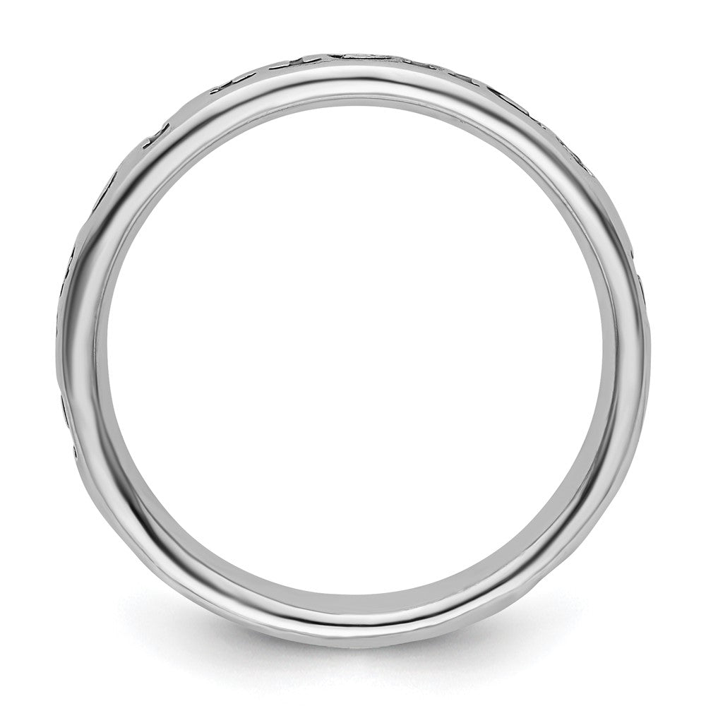 Shop Stylish Polished Enameled Sterling Silver Stackable Friends Ring