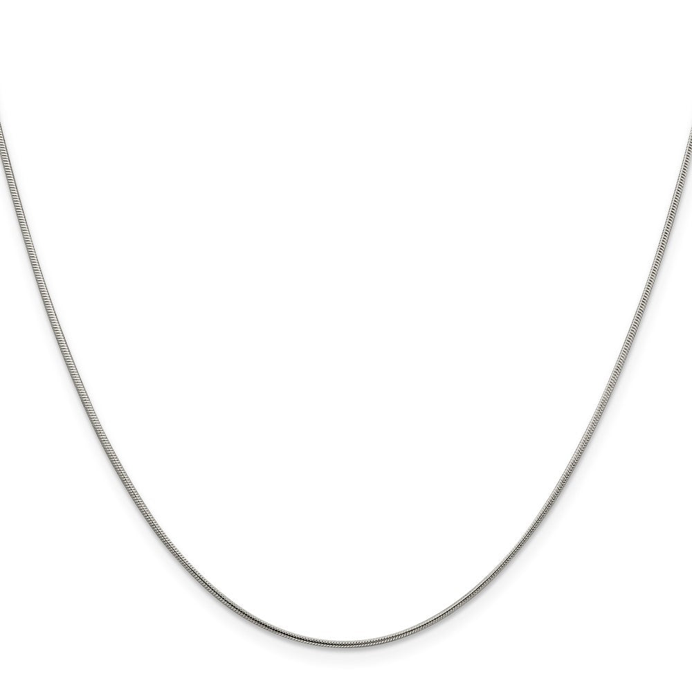 High-Quality Rhodium-Plated 1mm Snake Chain in Sterling Silver - Stylish Value!