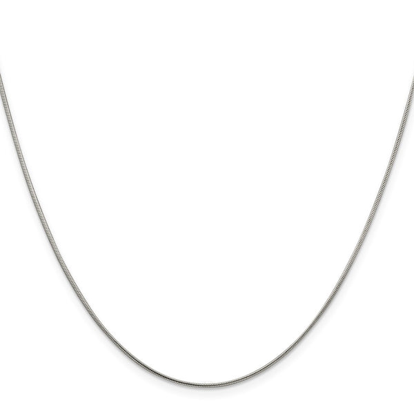 Rhodium-Plated 1mm Snake Chain in Sterling Silver