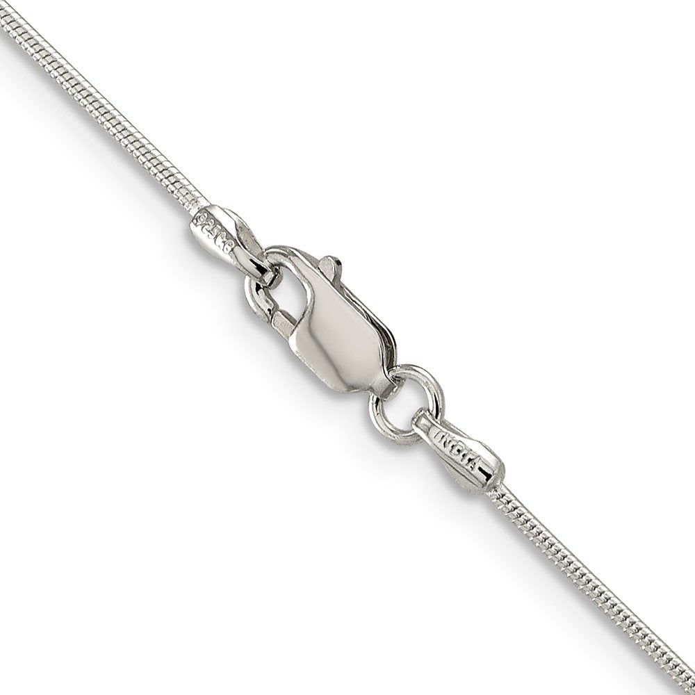 High-Quality Rhodium-Plated 1mm Snake Chain in Sterling Silver - Stylish Value!