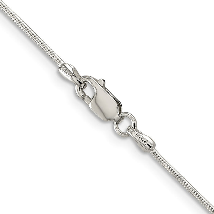 Buy Stylish Rhodium-Plated 1mm Round Snake Chain in Sterling Silver-3