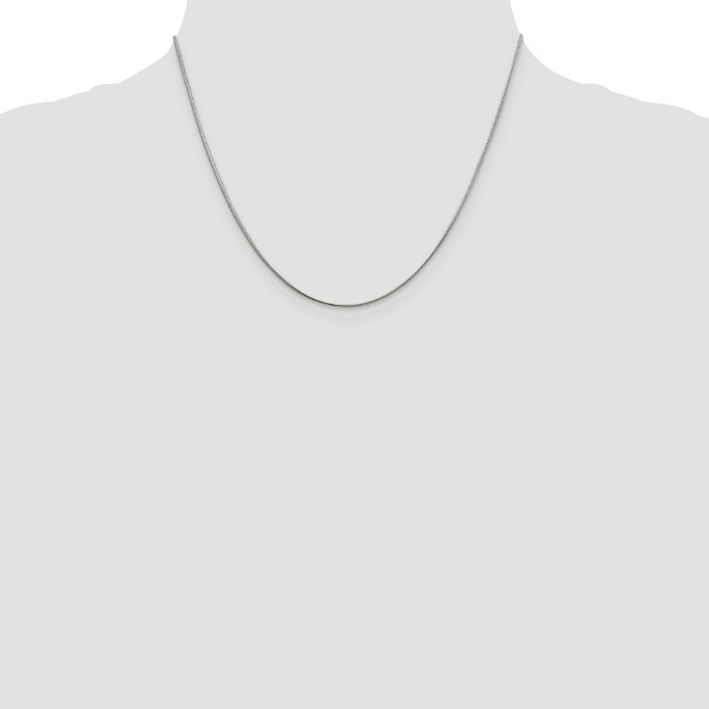 High-Quality Rhodium-Plated 1mm Snake Chain in Sterling Silver - Stylish Value!
