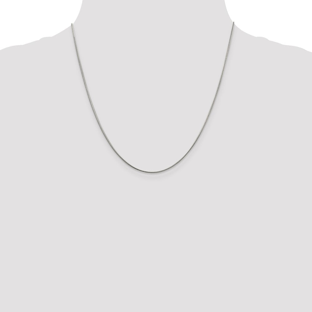 Buy Stylish Rhodium-Plated 1mm Round Snake Chain in Sterling Silver