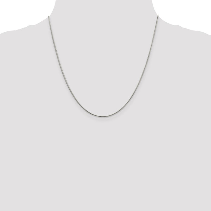 Buy Stylish Rhodium-Plated 1mm Round Snake Chain in Sterling Silver-4
