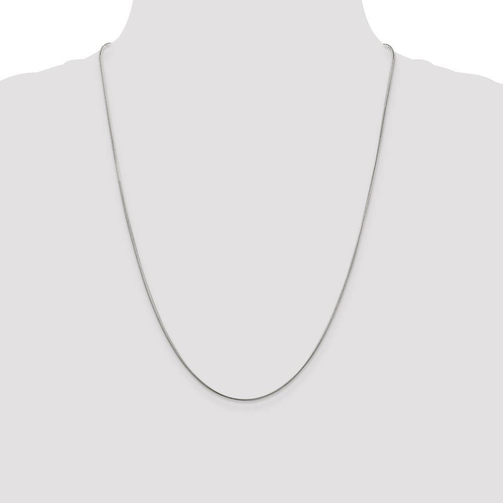 Buy Stylish Rhodium-Plated 1mm Round Snake Chain in Sterling Silver