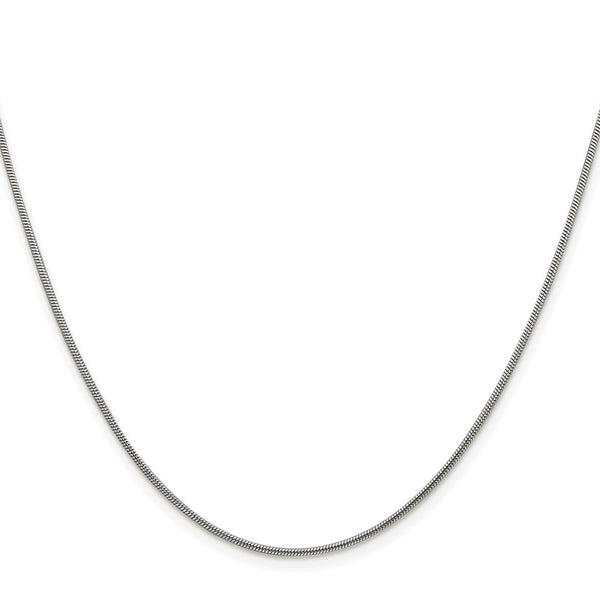 Rhodium-Plated 1.2mm Sterling Silver Snake Chain
