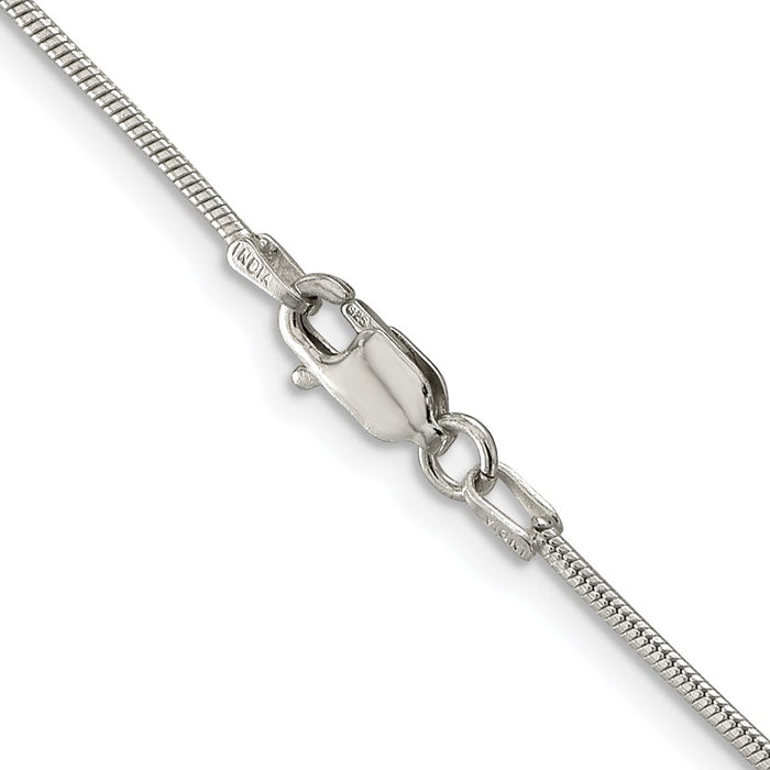 Buy Stylish Rhodium-Plated Sterling Silver 1.2mm Snake Chain - Affordable Elegance-3