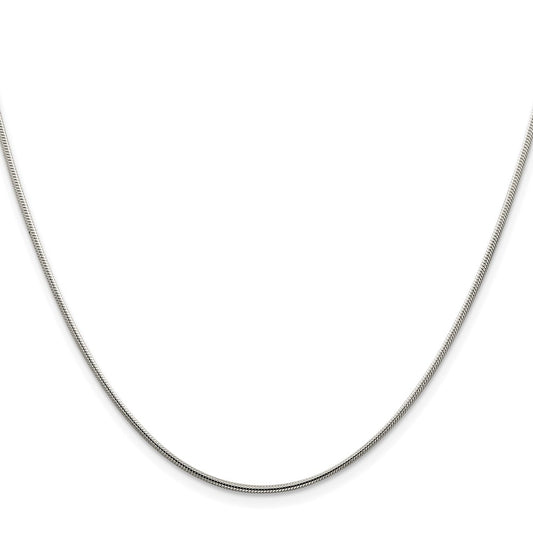 Buy Stylish Rhodium-Plated 1.25mm Sterling Silver Snake Chain - Affordable Elegance