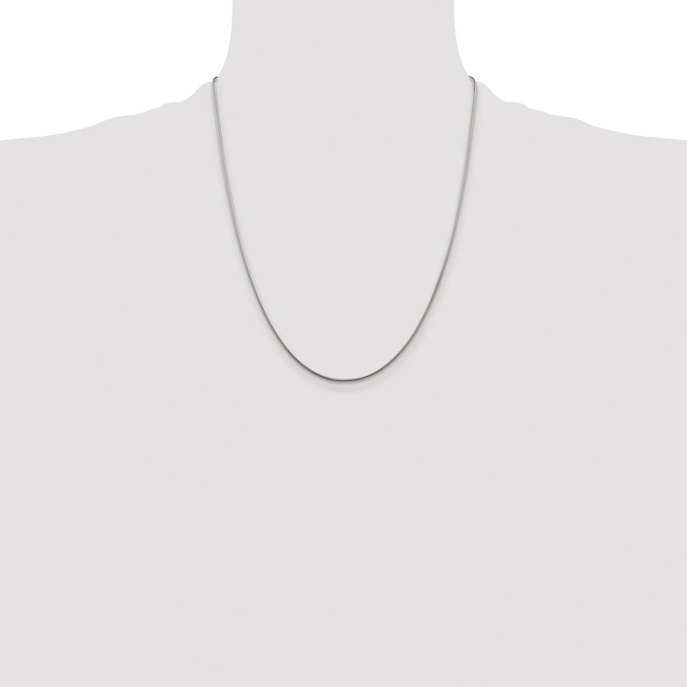 Buy Stylish Rhodium-Plated Sterling Silver 1.25mm Snake Chain - Luxury Value!
