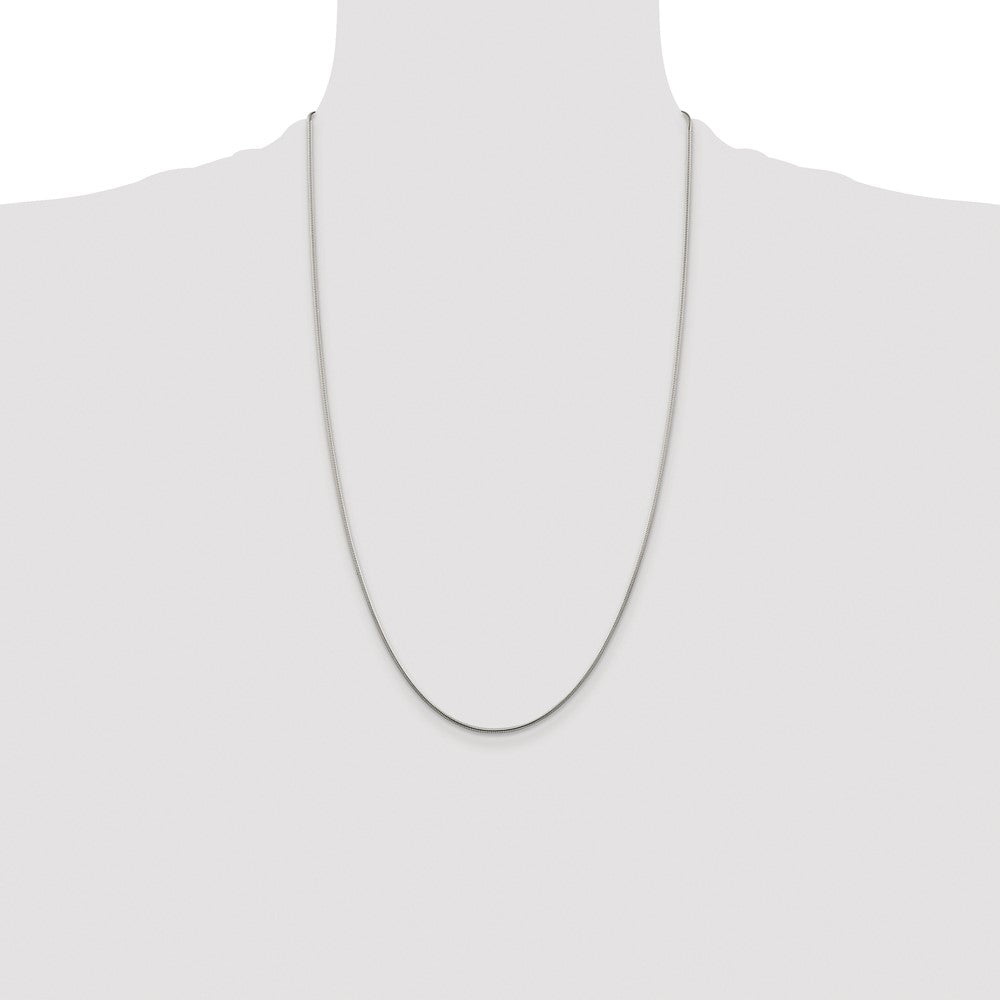 Buy Stylish Rhodium-Plated 1.25mm Sterling Silver Snake Chain - Affordable Luxury