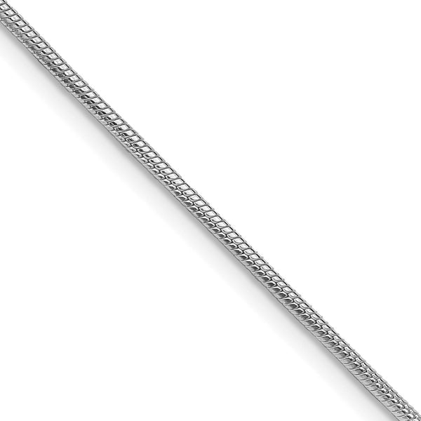 Rhodium-Plated 1.25mm Sterling Silver Snake Chain
