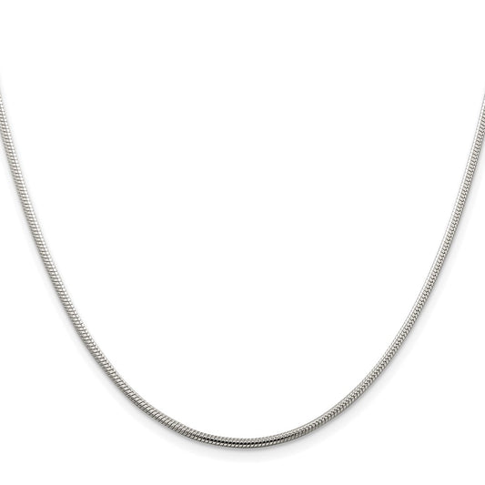 Buy Stylish Rhodium-Plated 1.75mm Sterling Silver Snake Chain - Affordable Luxury
