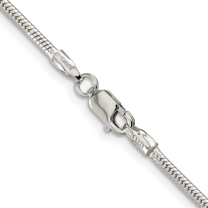 Buy Stylish Rhodium-Plated 1.75mm Sterling Silver Snake Chain - Affordable Luxury-3
