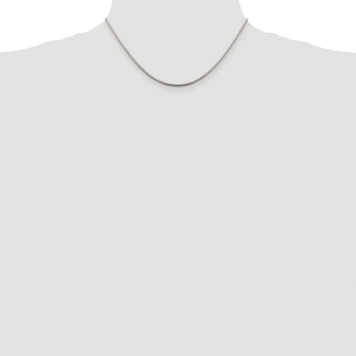 Buy Stylish Rhodium-Plated Sterling Silver 1.75mm Snake Chain - Affordable Elegance-4
