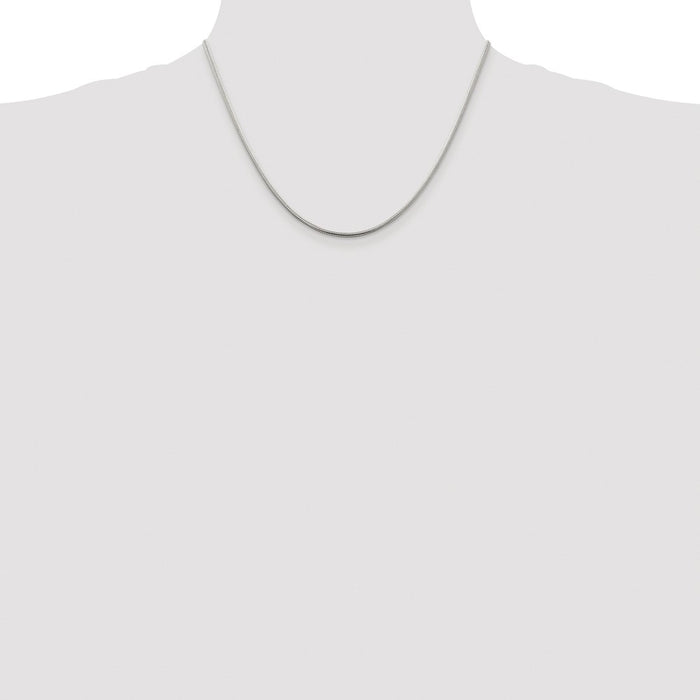 High-Quality Rhodium-Plated Sterling Silver 1.75mm Snake Chain - Stylish Value!-4