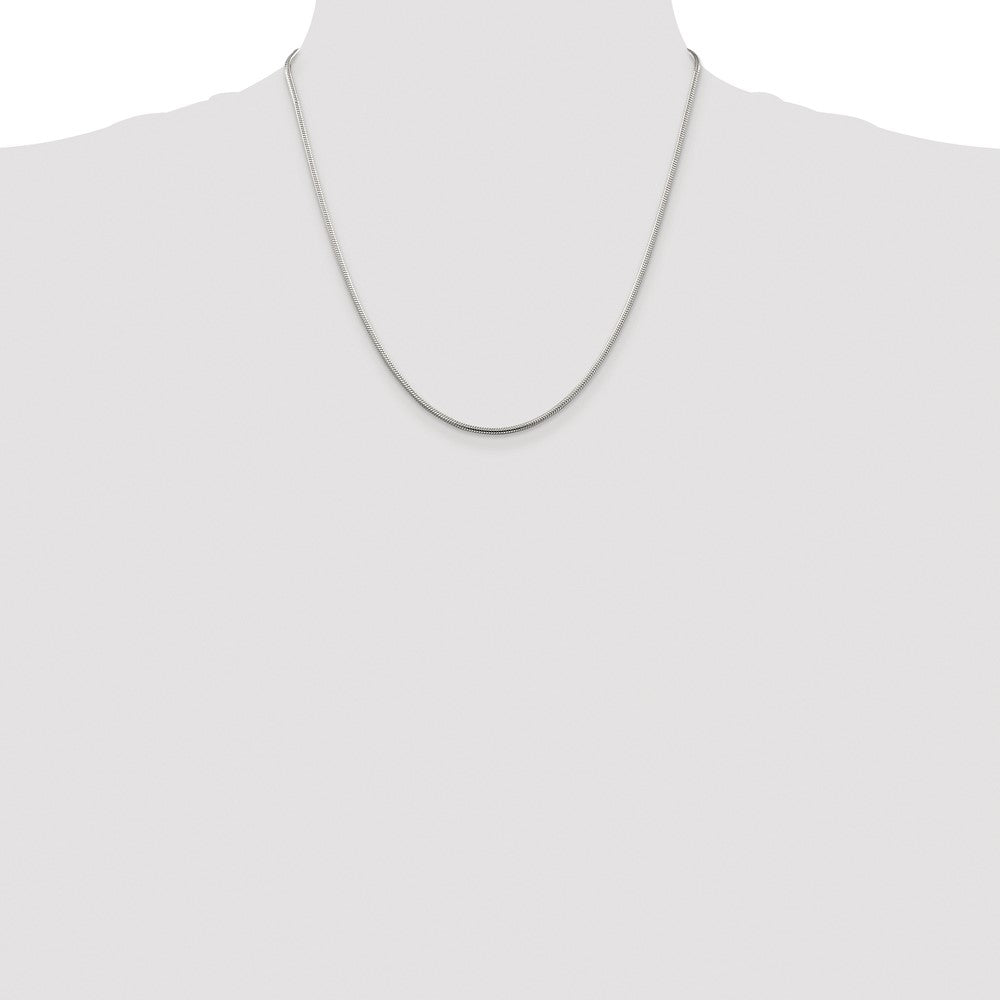 Buy Stylish Rhodium-Plated Sterling Silver 1.75mm Snake Chain - Affordable Luxury!