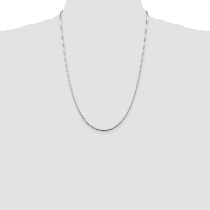 High-Quality Rhodium-Plated Sterling Silver 1.75mm Snake Chain - Affordable Luxury-4