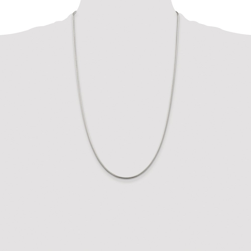 Buy Stylish Rhodium-Plated Sterling Silver 1.75mm Snake Chain - Affordable Luxury