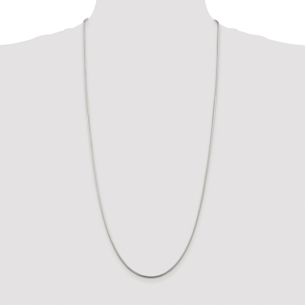 Buy Stylish Rhodium-Plated 1.75mm Sterling Silver Snake Chain - Affordable Luxury