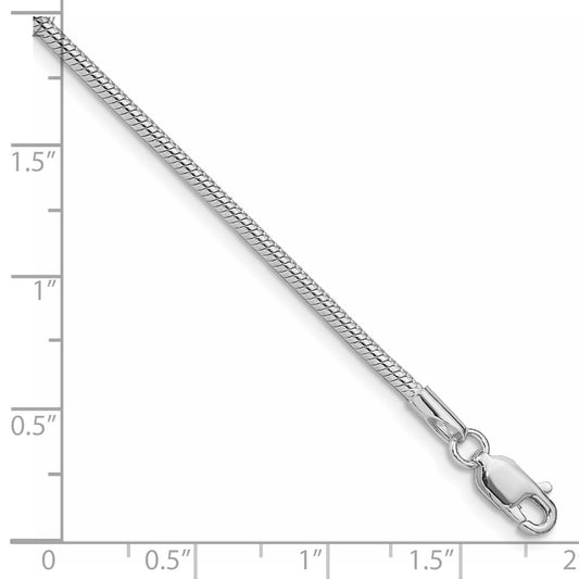Buy Stylish Rhodium-Plated Sterling Silver 1.75mm Snake Chain - Affordable Elegance