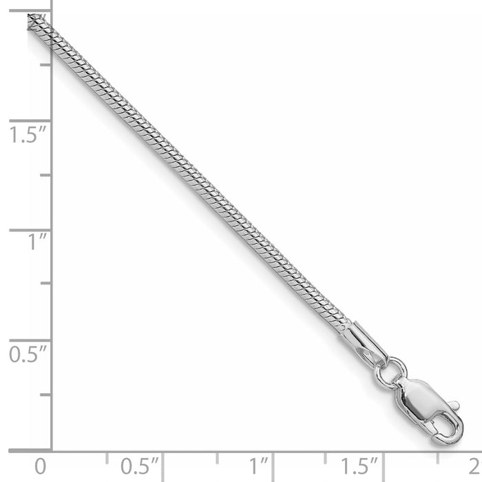 Buy Stylish Rhodium-Plated Sterling Silver 1.75mm Snake Chain - Affordable Elegance-2