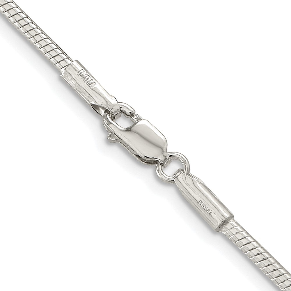 Buy Stylish Rhodium-Plated 2mm Sterling Silver Snake Chain - Affordable Elegance