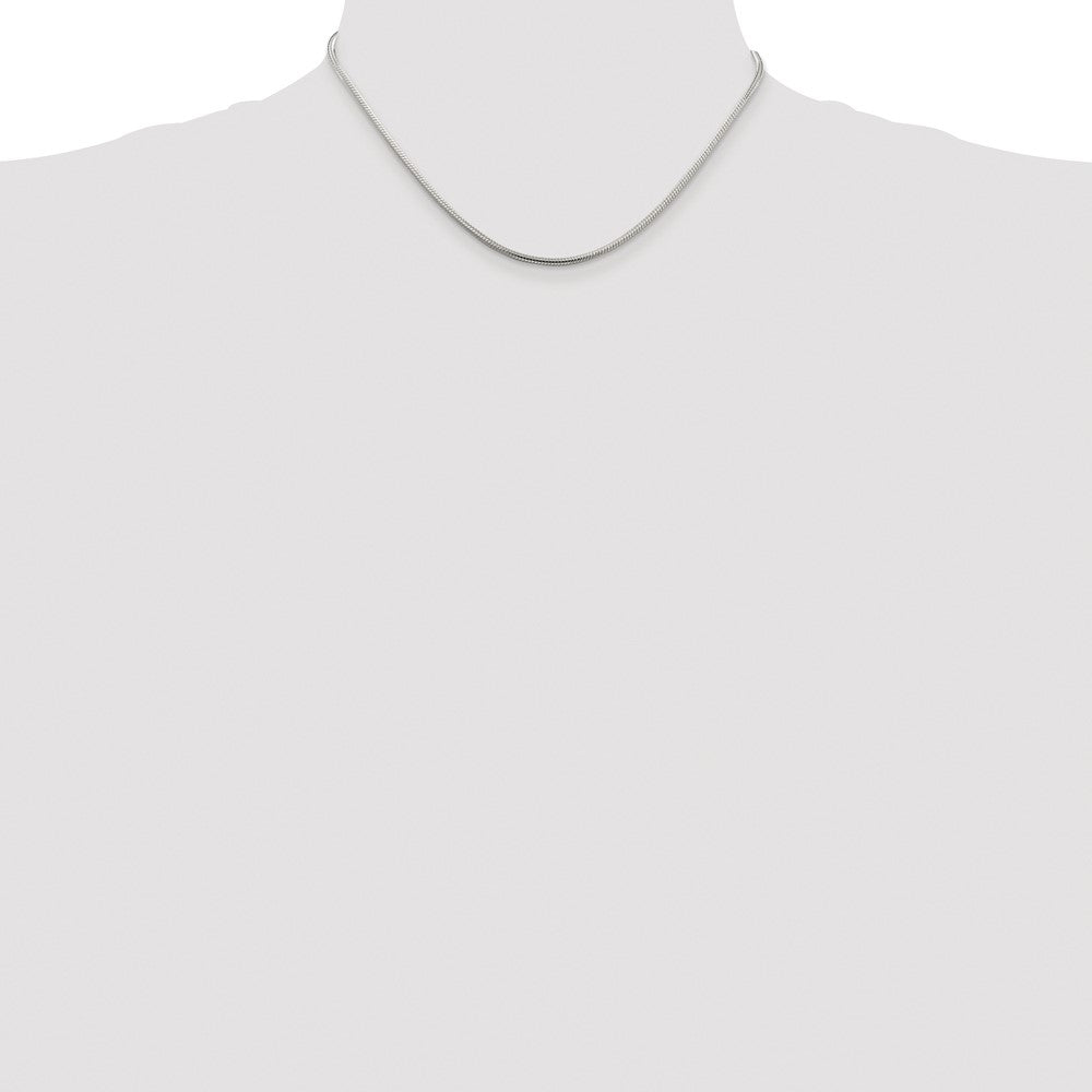 Buy Stylish 2mm Rhodium-Plated Sterling Silver Snake Chain - Luxury Value!