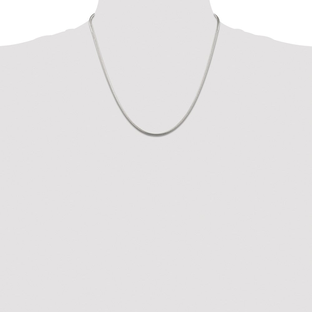 Buy Stylish Rhodium-Plated 2mm Sterling Silver Snake Chain - Affordable Elegance