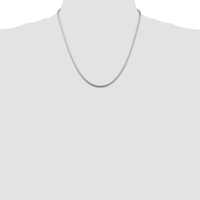 Buy Stylish Rhodium-Plated 2mm Sterling Silver Snake Chain - Affordable Elegance-4